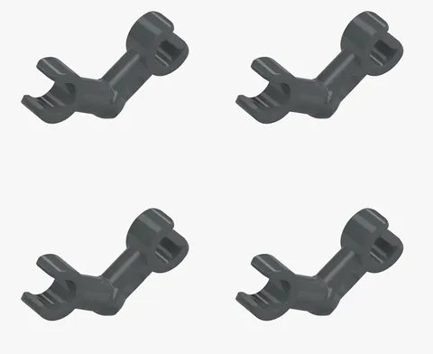 4 New LEGO Minifigure Skeleton Arms Dark Bluish Gray bent with clips 90° bones
