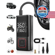 Powools Cordless Tire Inflator 150Psi Portable Air Compressor Auto Shutoff Air