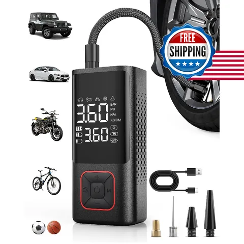 Powools Cordless Tire Inflator 150Psi Portable Air Compressor Auto Shutoff Air