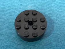 LEGO PART 87081 ROUND BRICK 4X4 WITH HOLE (BLACK)