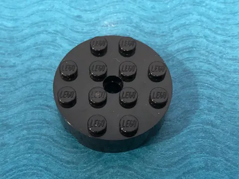 LEGO PART 87081 ROUND BRICK 4X4 WITH HOLE (BLACK)