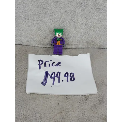 LEGO DC Super Heroes Joker Minifigure Purple Suit Orange Vest Green Hair 2012