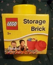 Room Copenhagen LEGO 4030 Round Brick Stackable Storage Solution Yellow NOS