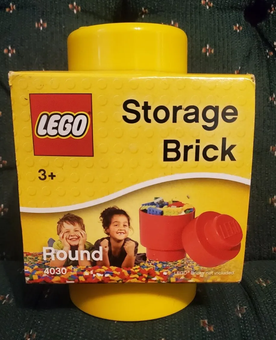 Room Copenhagen LEGO 4030 Round Brick Stackable Storage Solution Yellow NOS
