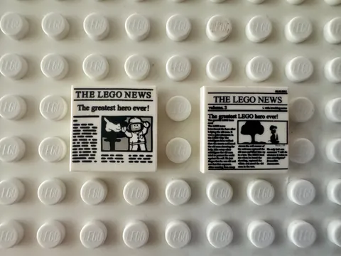 LEGO Tile 2x2 Newspaper 'THE LEGO NEWS"