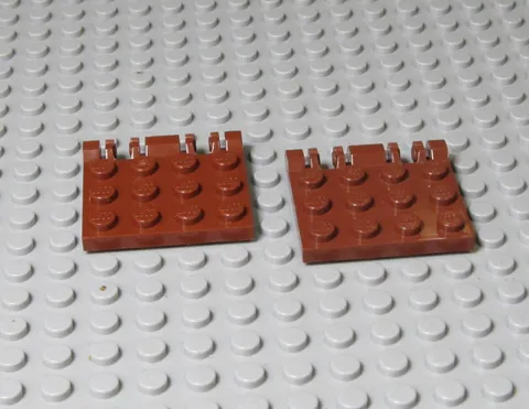 LEGO Hinge Plate 3x4 Lock Dual 2 Finger Part Set of 2 New Dark Brown