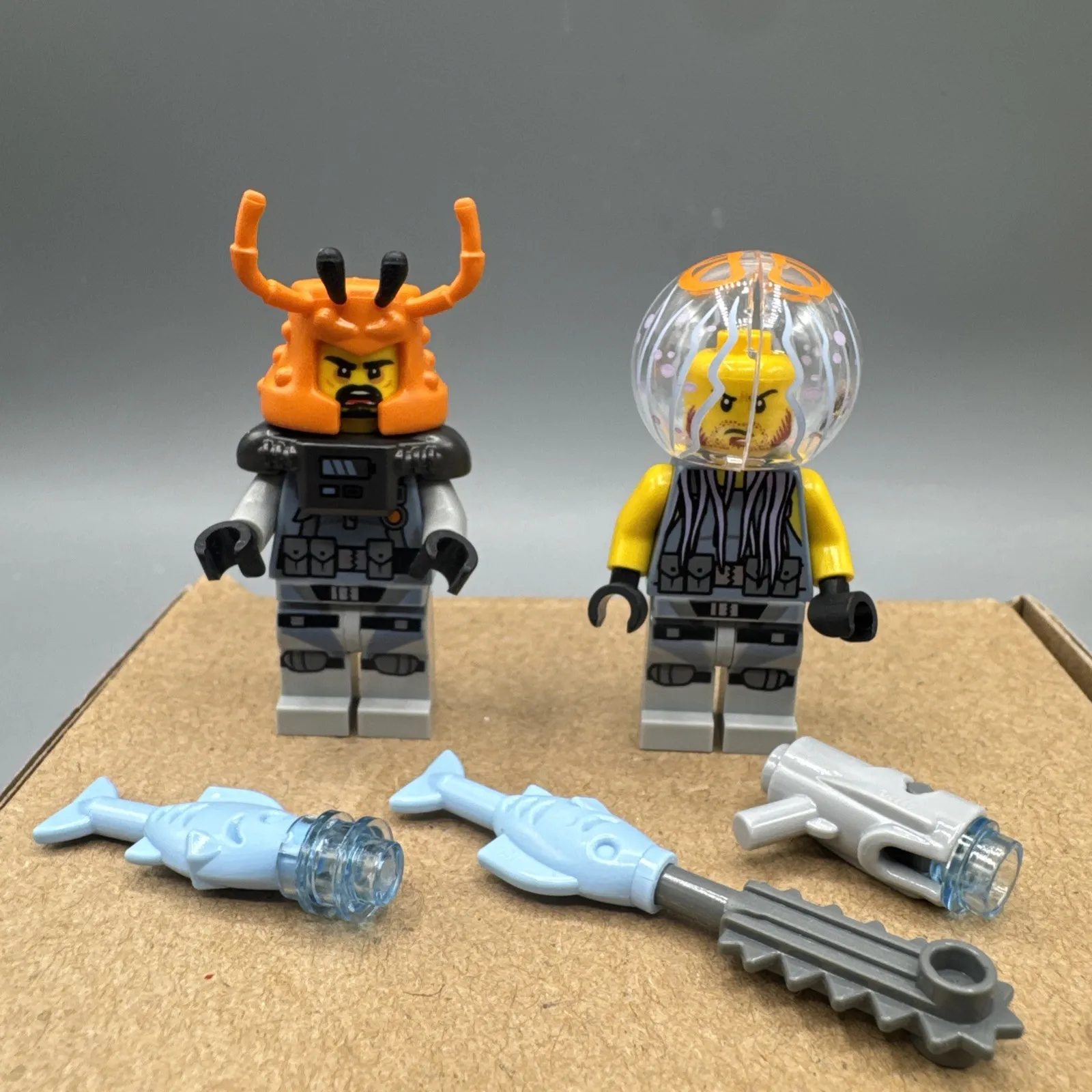 Lot of 2 LEGO Ninjago Movie Minifigures Shark Army Jelly Crusty