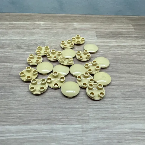 LEGO 2654 Parts Tan Round Plate 2 x 2 With Rounded Bottom (Boat Stud) Lot Of 20