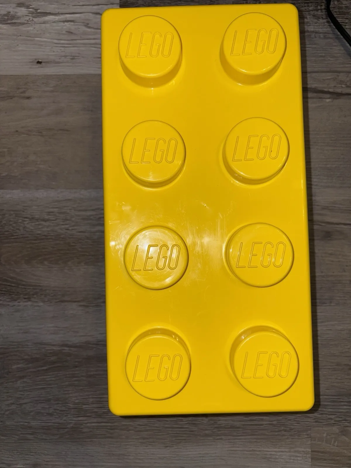 LEGO Yellow 8-Stud Storage Brick Box w/ Lid, Stackable Plastic 14x7x7 in