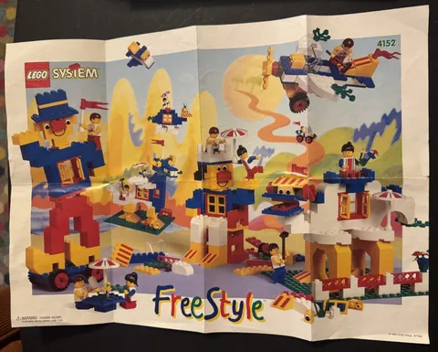 LEGO System FreeStyle Poster Catalog 4152 Vintage 1990s Instruction Manual Bo...