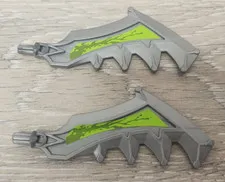 Lego 11338 11338pb01L Flat Silver Hero Factory Weapon Axe Sword Lot Of 2 READ