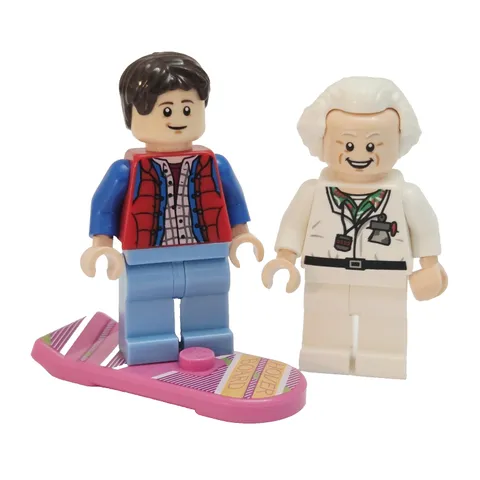 Lego Back to the Future Movie Minifigures Marty McFly & Doc Brown w/ Hoverboard