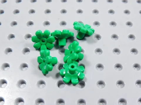 LEGO Lot of 6 Bright Green Flowers w/ Pin Plants Minifig BI