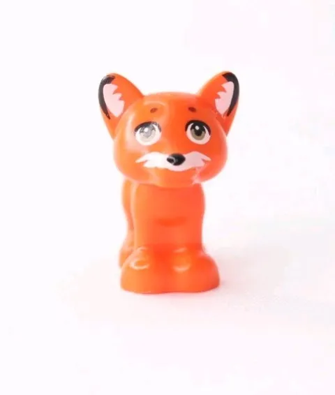 Lego Fox Friends Elves Black Nose Dark Tan Eyes White Face Ears Tail Pattern