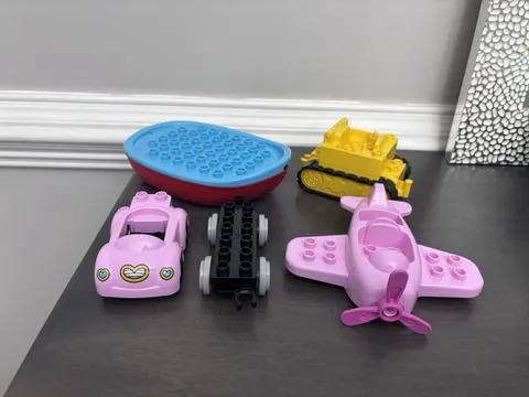 LEGO DUPLO Car Boat Airplane Construction Truck Lot Of 5