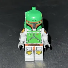 Star Wars Boba Fett cloud city Minifigure w/ Green Helmet & Backpack