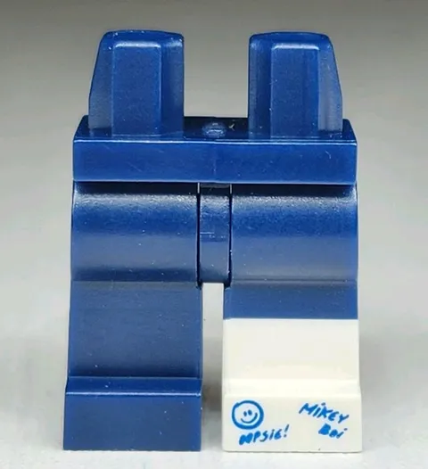 NEW LEGO® Dark Blue Minifigure Legs Cast Broken Leg Ankle Writing Boot Part