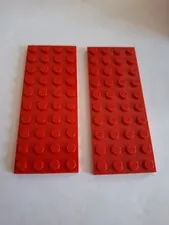 No 420 2x Lego plate 4x10.  3030 Red