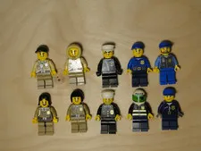 Lego City Police Minifigure Criminal Lot—10 Figures Men Woman  Cops