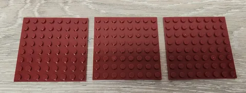Lego 41538 Dark Red Crimson Plate 8 x 8 8x8 For Vladek's Dark Fortress Lot Of 3