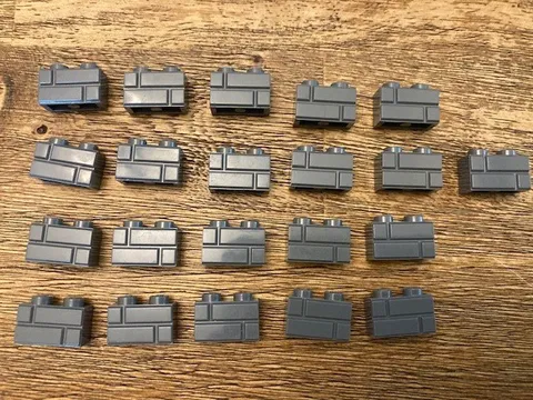LEGO DBG Masonry Bricks 1x2 bricks MOC Dark Bluish Gray lot x21 bricks C12 #5