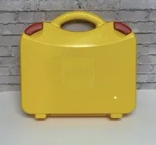 LEGO Storage Case Yellow Hard Plastic Latching Empty Storage Box Divider