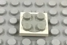 LEGO  White Turntable 2 x 2 Plate with Light Gray Top (3680 / 3679)