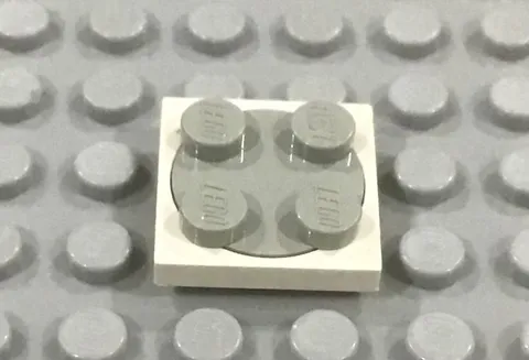 LEGO  White Turntable 2 x 2 Plate with Light Gray Top (3680 / 3679)