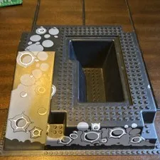 LEGO Monorail 2552 Printed Baseplate Black/Gray Ramp w/ Crater Pattern