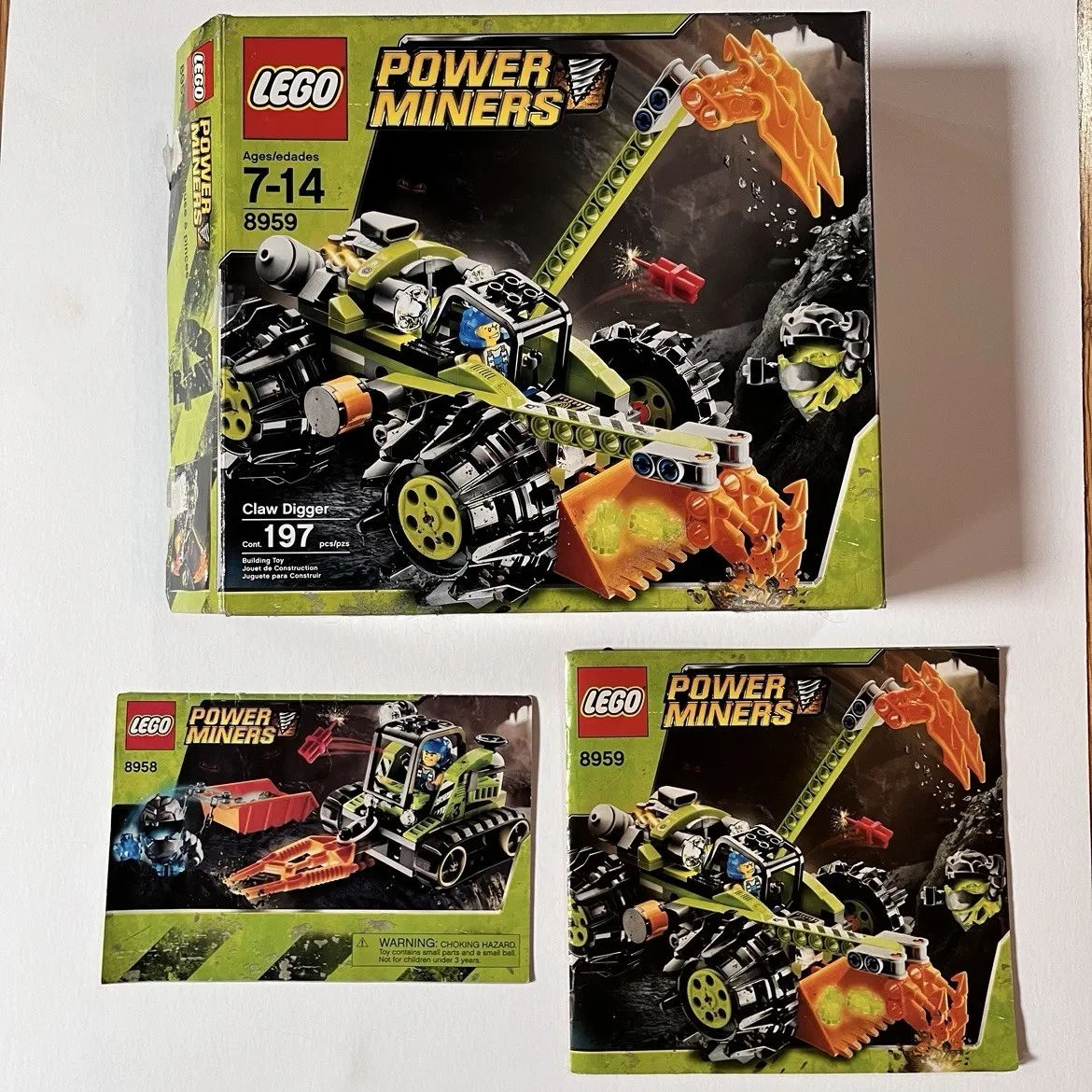 LEGO Power Miners 8959 Empty Box, 8958 + 8959 Instruction Manuals ONLY