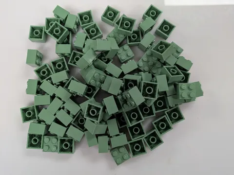 Lego Sand Green Brick 2 x 2 Lot of 100 pieces, 3003