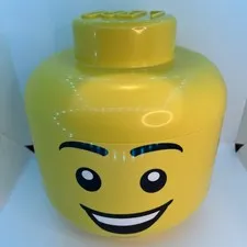 Large LEGO Boy Storage Head Container Yellow Toy Box Organiser 18cmX20cm