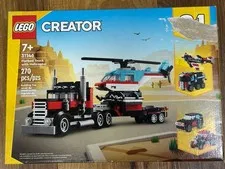 LEGO Creator 3in1 Flatbed Truck w Helicopter Building Toy Set 33146 NEW