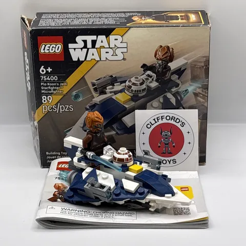 LEGO Star Wars 75400 Plo Koons Jedi Starfighter Microfighter 100% Complete