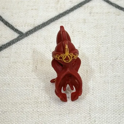 LEGO - Minifig, Headgear Head Cover, Mask Squid with Yellow Pattern Red 87757