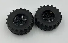 LEGO Technic 107 x 44R Tractor Tire, 56mm D. x 34mm Black Wheel Pair