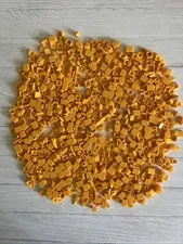LEGO BRIGHT LIGHT ORANGE LOT 640 PCS 1X1 PLATE ROUND BRICK SLOPE TOOTH VARIETY