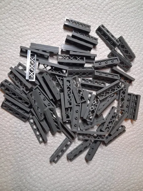 C Lego Lot 61 Dark Bluish Gray Lattice Fence 1 x 4 x 1 3633 10181 10307 10210