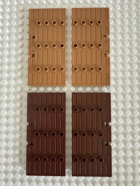 LEGO Castle Gate Stockade Door Set Lot- Brown & Nougat