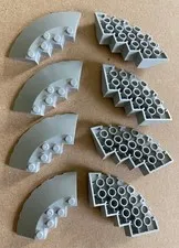 LEGO Part 95188 (Qty 8) Round Corner Brick 6x6 in Light Bluish Gray NEW