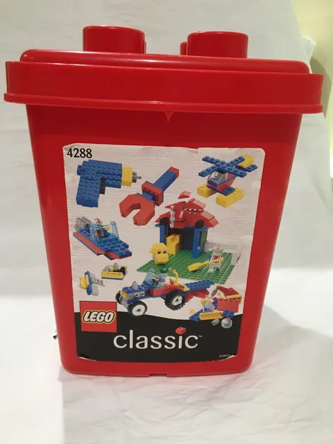 1999 Lego Classic Red EMPTY storage container with handle