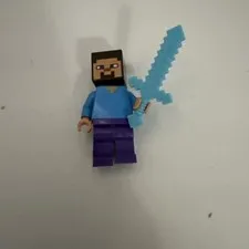 Lego Minecraft Steve Minifigure W/ Sword