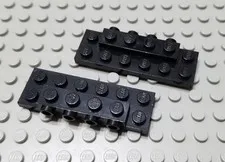 LEGO Lot of 2 Black 2x6x 2/3 Plate Pieces with 4 Side Studs