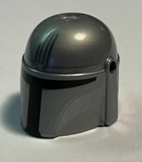 LEGO Star Wars Mandalorian Flat Silver Minifigure Helmet with Design - New