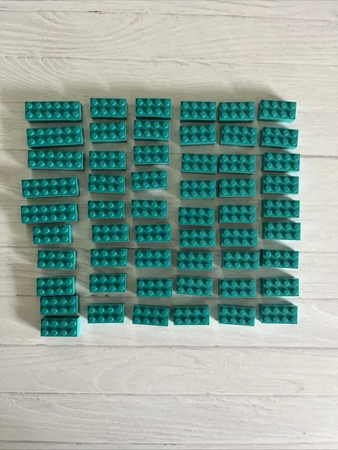 LEGO LOT DARK TURQUOISE 78 PCS 1X16 1X12 1X8 1X4 BRICK VARIETY BUILDING PIECES