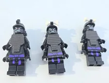 LEGO NINJAGO Black & Purple Ninja/Samurai Minifigures Lot of 3 w/ Armor