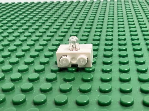 LEGO White Electric Light Brick 1x2 w Lamp on Side Train 9V RC 4512 4511#6035c01