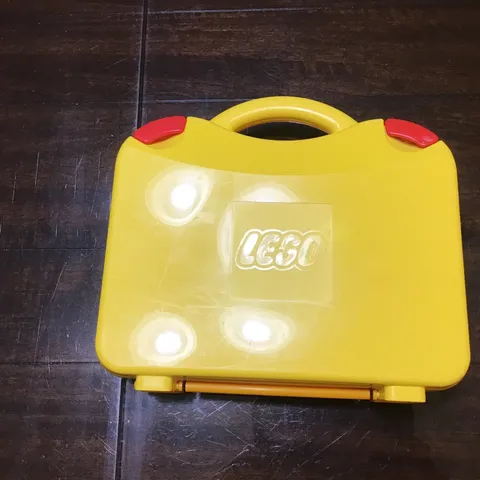 Lego Yellow Orange Carrying Case Hard Plastic Latching Storage Box EMPTY preowne