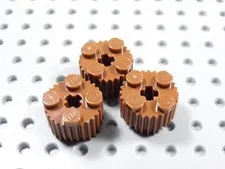 LEGO Lot of 3 Reddish Brown Round 2x2 Bricks w/ Grille Profile BN