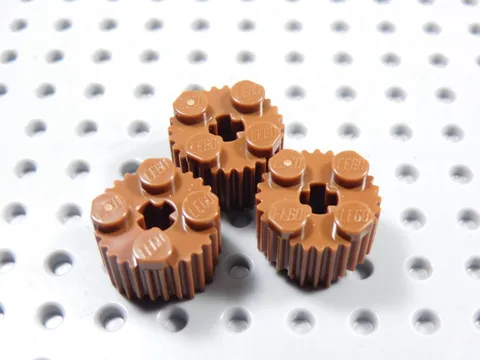 LEGO Lot of 3 Reddish Brown Round 2x2 Bricks w/ Grille Profile BN